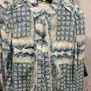 Tory Burch Floral Button Down Shirt